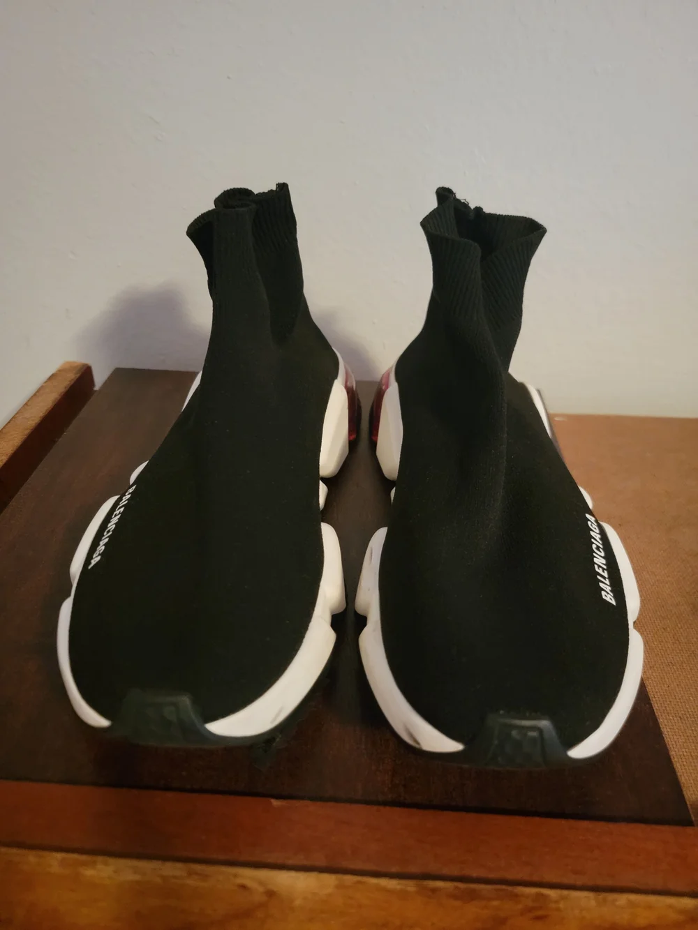 Balenciaga Black Sock Runner Sneakers with White Sole